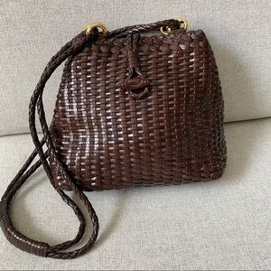 Woven leather bag